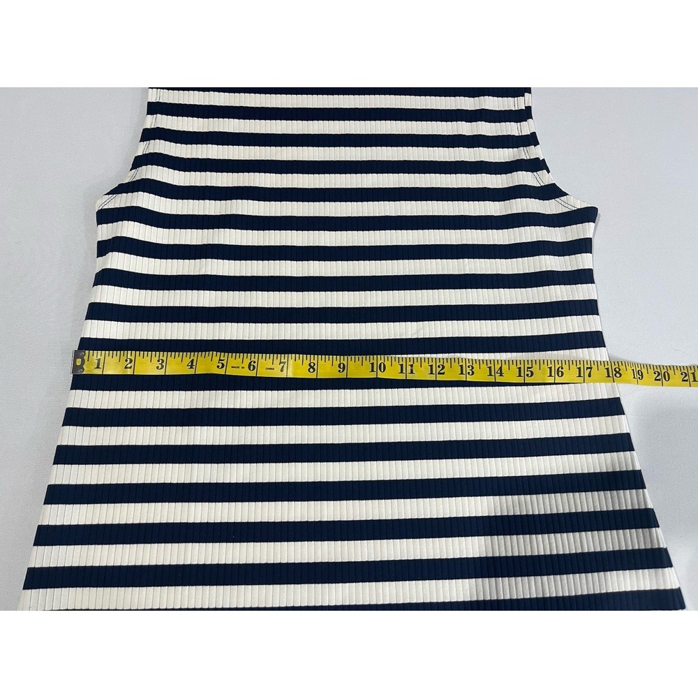 J.CREW Ribbed Midi Dress Navy White Stripe Boatneck Casual Preppy Nautical XL - Picture 7 of 11